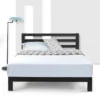 10" Modernista Classic Metal Platform Bed With Headboard Black - Mellow