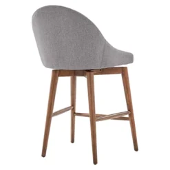 Set Of 2 24" Conrad Walnut Danish Modern Swivel Counter Chair - Inspire Q -Baxton Studio Store GUEST 17885e66 ae22 411a b1ba 2f8928db40ff