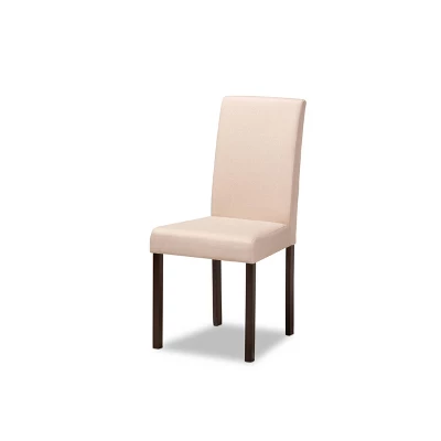 Set Of 4 Andrew Contemporary Espresso Wood Finish Fabric Dining Chairs Beige - Baxton Studio 1 Set Of 4 Andrew Contemporary Espresso Wood Finish Fabric Dining Chairs Beige - Baxton Studio