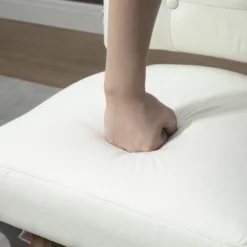 HOMCOM Bar Stools Set Of 4, Linen Fabric Kitchen Counter Stools With Nailhead Trim, Rubber Wood Legs And Footrest For Dining Room, Pub, Cream White -Baxton Studio Store GUEST 18389a11 b348 4cae 836f 2041e3bbe113