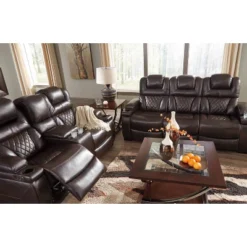 Warnerton Power Recliner Loveseat With Console And Adjustable Headrest Chocolate - Signature Design By Ashley -Baxton Studio Store GUEST 1925b547 e1fe 4ab3 87f4 18671a07a35b
