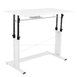 Flash Furniture Work From Home Kit - White Adjustable Computer Desk, LeatherSoft Office Chair And Inset Handle Locking Mobile Filing Cabinet -Baxton Studio Store GUEST 1925c919 5b50 4b96 ba91 96126e82aa47 1