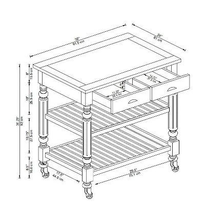 Barker Kitchen Cart And Islands - Linon 12 Barker Kitchen Cart And Islands - Linon - Image 12
