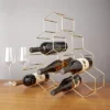 Viski Geo Gold Bottle Wine Rack, Honeycomb Design