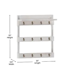 Emma And Oliver Wall Mounted Mug Rack With 12 Coffee Cup Hangers And Built-In Shelf For Coffee, Sugar & More -Baxton Studio Store GUEST 19dcae87 bac1 425b ba64 312bef461ac9