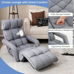 Costway 6-Position Adjustable Floor Chair For Adults Foldable Lazy Sofa For Living Room -Baxton Studio Store GUEST 1cb2b17d 7fa7 480c beee bd7bcf35064b