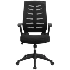 Emma And Oliver High Back Black Mesh Swivel Ergonomic Office Chair With Adjustable Flip-Up Arms -Baxton Studio Store GUEST 1ce91668 7089 4a0e 8b55 f3f2c8b2ed5e
