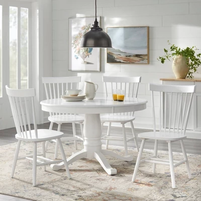 5pc Kale Pedestal Dining Set - White - Buylateral 1 5pc Kale Pedestal Dining Set - White - Buylateral
