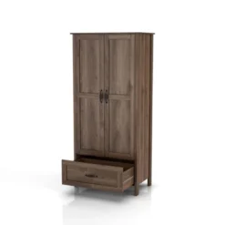Nurembo 1 Drawer Wardrobe Closet Distressed Walnut - HOMES: Inside + Out -Baxton Studio Store GUEST 1cffac1b 4d43 4246 ba00 dcd7f34704bd