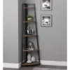 63" Jacksonville 5 Shelf Corner Bookcase With Black Frame Walnut - Coaster