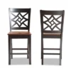 2pc Nicolette Two-Toned Wood Counter Height Barstools Brown/Walnut - Baxton Studio