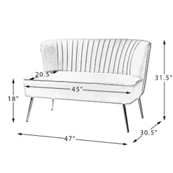 Velvet Nicolas Loveseat Sofa | Karat Home -Baxton Studio Store GUEST 1e9f99c0 ba35 402d 9c20 9868c5c626dc