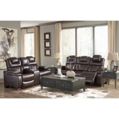 Warnerton Power Recliner Loveseat With Console And Adjustable Headrest Chocolate - Signature Design By Ashley -Baxton Studio Store GUEST 1f1d9bc4 ff5f 46b5 ba6a 018dc523dcd3