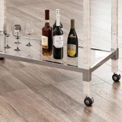 Mirren Modern Glass Bar Trolley Clear - Christopher Knight Home -Baxton Studio Store GUEST 1f1fddf4 d2d0 4bc9 bab8 ec53035a02c2