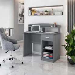 Modern Office Desk With Hutch - Techni Mobili -Baxton Studio Store GUEST 1f75b2d5 5cc5 42f8 8940 12628613f859