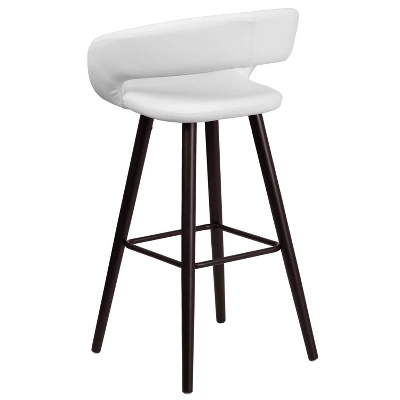 Merrick Lane Wood Ultramodern Bar Counter Stool With Upholstered Seat 12 Merrick Lane Wood Ultramodern Bar Counter Stool With Upholstered Seat - Image 12