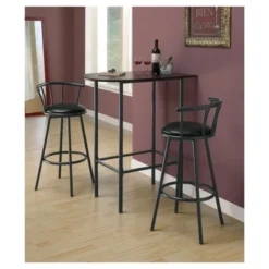 2pc 36"H Barstools Swivel Metal Black - EveryRoom