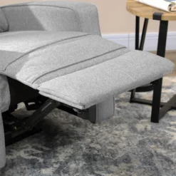 HOMCOM Electric Power Recliner Armchair With USB Charging Station, Sofa Recliner With Linen Upholstered Seat And Retractable Footrest, Gray -Baxton Studio Store GUEST 209860a0 e6ad 4c91 9feb ef4039c5c3ab
