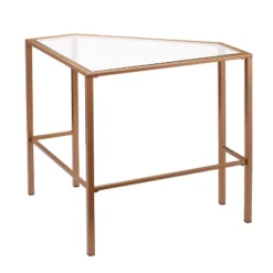 Keylon Metal/Glass Corner Desk Gold - Aiden Lane -Baxton Studio Store GUEST 20ec6add 0463 4373 a1c8 e4b454db9916