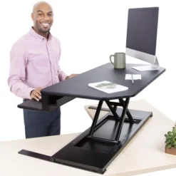 FlexPro Premier Electric Height Adjustable Corner Desk – 39.25” Standing Desk Converter – Black – Stand Steady 20 FlexPro Premier Electric Height Adjustable Corner Desk – 39.25” Standing Desk Converter – Black – Stand Steady -Baxton Studio Store GUEST 21c1ee1b 31c6 496b 9d40 fcf0f68b745f
