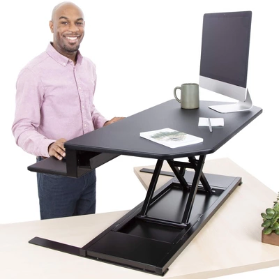 FlexPro Premier Electric Height Adjustable Corner Desk – 39.25” Standing Desk Converter – Black – Stand Steady 10 FlexPro Premier Electric Height Adjustable Corner Desk – 39.25” Standing Desk Converter – Black – Stand Steady - Image 10