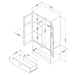 Acapella Wardrobe Armoire - South Shore -Baxton Studio Store GUEST 21da383e 0221 4361 8c62 6d89dec0c9ef