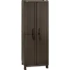 Resin Rattan Wardrobe Cabinet Brown - Inval