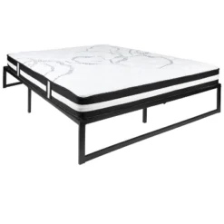Emma And Oliver 14" Platform Bed Frame & 12" Mattress In A Box - No Box Spring Required -Baxton Studio Store GUEST 22b0c319 d879 44b2 92d3 b4049bf22278