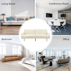 Lanna 76"Wide Vegan Leather Modern Style Convertible Futon Sofa Bed For Living Room Guest Bedroom | ARTFUL LIVING DESIGN -Baxton Studio Store GUEST 22b210fb b3f2 4b5d 94bb 01e6aa4fff94