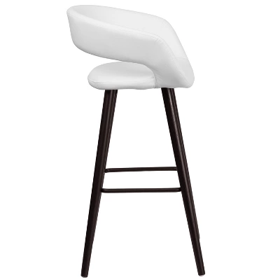 Merrick Lane Wood Ultramodern Bar Counter Stool With Upholstered Seat 2 Merrick Lane Wood Ultramodern Bar Counter Stool With Upholstered Seat - Image 2