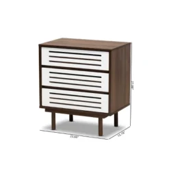 3 Drawer Meike Two-Tone Wood Nightstand Walnut/White - Baxton Studio -Baxton Studio Store GUEST 22cd9e0a b6a9 4adc 81ea b97304091876