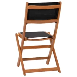 Flash Furniture 2PK All-Weather Acacia Wood Folding Bistro Chairs-Mesh Back/Seat-Natural/Black -Baxton Studio Store GUEST 23237144 4616 4a78 bbc0 ed3e0e44667c