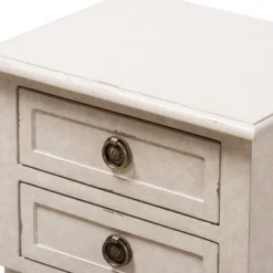 Lenore Country Cottage Farmhouse 2 Drawer Nightstand White - Baxton Studio -Baxton Studio Store GUEST 23e7937c 644d 4fe4 800e 790f2b670052