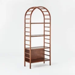 72" Holladay Curved Wooden Bookcase - Threshold™ Designed With Studio McGee -Baxton Studio Store GUEST 245145c7 43e9 43cb 9096 d7c8d5f6dc83