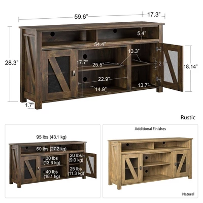 Landson TV Stand For TVs Up To 60" Rustic - Room & Joy 5 Landson TV Stand For TVs Up To 60" Rustic - Room & Joy - Image 5