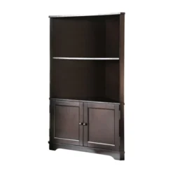 Cassidy Multi-Storage Wood Corner Bookshelf In Espresso - Furniture Of America -Baxton Studio Store GUEST 251de9ff df58 479a a7ca 9c2db94e118c