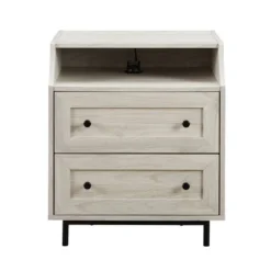 Transitional 2 Drawer Nightstand With USB Port - Saracina Home -Baxton Studio Store GUEST 25945b3e 4823 49b8 a68b 0b3b259e20b4