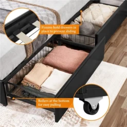 Yaheetech Upholstered Faux Leather Bed Frame With Adjustable Headboard -Baxton Studio Store GUEST 25b8e6eb 41ba 4cea ae22 ba0275fa418a