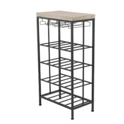 Industrial Metal Rectangle Wine Rack Black - Olivia & May -Baxton Studio Store GUEST 25bd48d8 f6bc 4411 a65d a70085e153fc