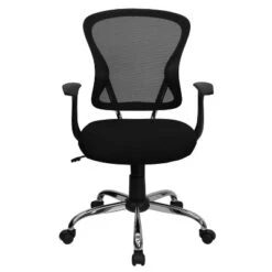 Swivel Task Chair Chrome Black Mesh - Flash Furniture -Baxton Studio Store GUEST 25ec1ece 819a 45ae 9aca 7366e5df6d40