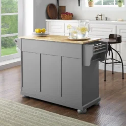 Alexandria Kitchen Island With Wood Top Vintage Gray/Natural - Crosley -Baxton Studio Store GUEST 26bf5b1c 9b16 4dc5 9fcd 820874c0a84d
