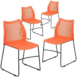 Flash Furniture 4 Pack HERCULES Series 661 Lb. Capacity Stack Chair With Air-Vent Back And Powder Coated Sled Base -Baxton Studio Store GUEST 26cf14c8 c18a 448d 9b4e df3e70663b5d