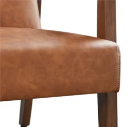 Yaheetech Modern Faux Leather Upholstered Armchair Accent Chair With Solid Wood Legs -Baxton Studio Store GUEST 27aef24a 3488 42df a95b a670788ccb09