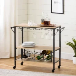 Munich Bar Cart With Wine Rack - South Shore