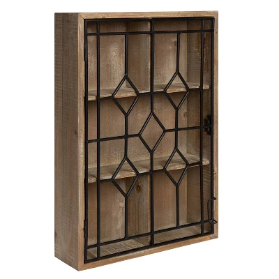 Megara Decorative Wooden Wall Hanging Curio Cabinet Rustic Brown - Kate & Laurel All Things Decor 1 Megara Decorative Wooden Wall Hanging Curio Cabinet Rustic Brown - Kate & Laurel All Things Decor