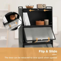 Costway 5-Tier Kitchen Baker's Rack Storage Cabinet Mobile Microwave Stand Flip-up Doors -Baxton Studio Store GUEST 2909b933 4468 4201 a8f1 693552550d89