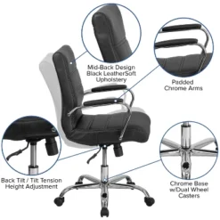 Emma And Oliver 48" Wide Black Electric Adjustable Standing Desk & Black Swivel Office Chair 16 Emma And Oliver 48" Wide Black Electric Adjustable Standing Desk & Black Swivel Office Chair -Baxton Studio Store GUEST 295db722 820a 4f62 9bb8 2ab4e6067126