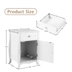 Costway Nightstand With Drawer Cabinet Curved Legs Sofa Side End Accent Table White -Baxton Studio Store GUEST 2a533373 b3bb 4493 ab14 66d5b957fe5f