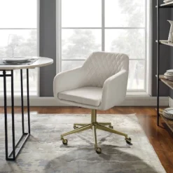Imogen Quilted Office Chair Off White - Linon -Baxton Studio Store GUEST 2aaa4a94 fe3f 4055 9624 fd7c0a3edbc2