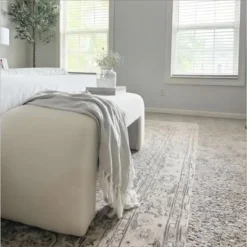 Lily 47" Upholstered Large Bouclé Waterfall Bench Look Storage Bench For Bedroom-The Pop Maison -Baxton Studio Store GUEST 2b476df0 f006 4ea2 b575 94c7832b1548